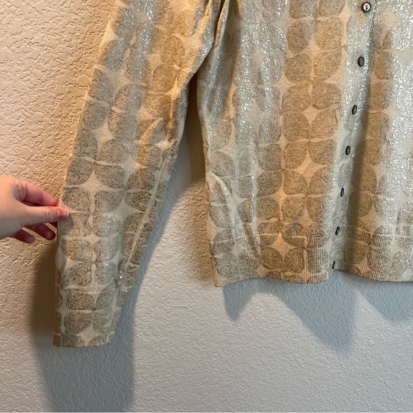 Women’s John Bobshaw cream and gold cardigan sweater size small S - Picture 3 of 4